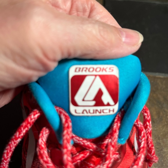 Brooks Launch Boston Run 2015 Red & Turquoise Lobster Athletic Shoes M8.5 W10.5 - Picture 7 of 11